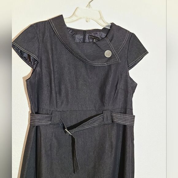 Sandra Darren Gray Belted Dress - Picture 3 of 16